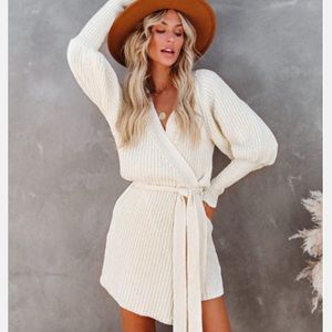 Super cute knit wrap dress!